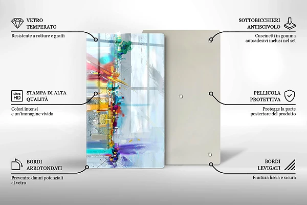 Glasskärbräda med abstrakt motiv