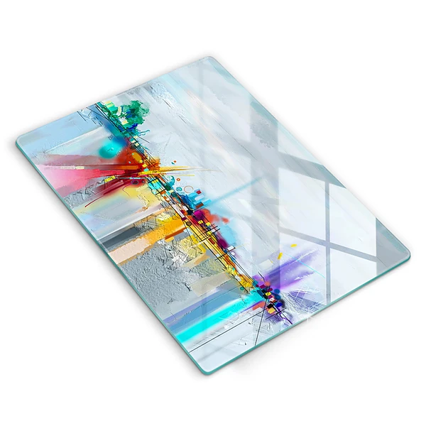 Glasskärbräda med abstrakt motiv