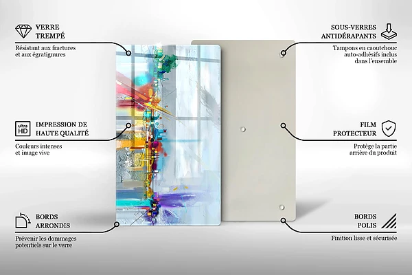 Glasskärbräda med abstrakt motiv
