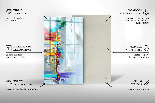 Glasskärbräda Målad abstraktion