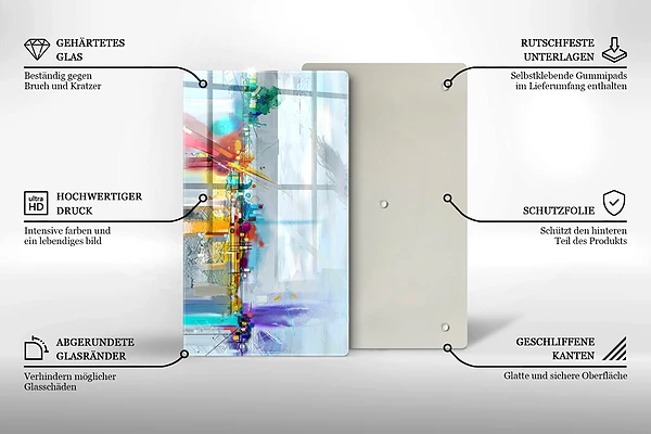 Glasskärbräda med abstrakt motiv