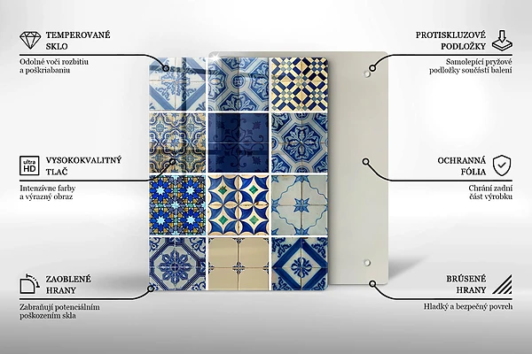 Glasskärbräda med abstrakt motiv