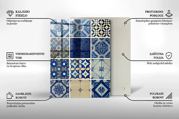 Glasskärbräda med abstrakt motiv