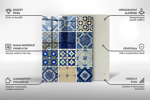 Glasskärbräda med abstrakt motiv