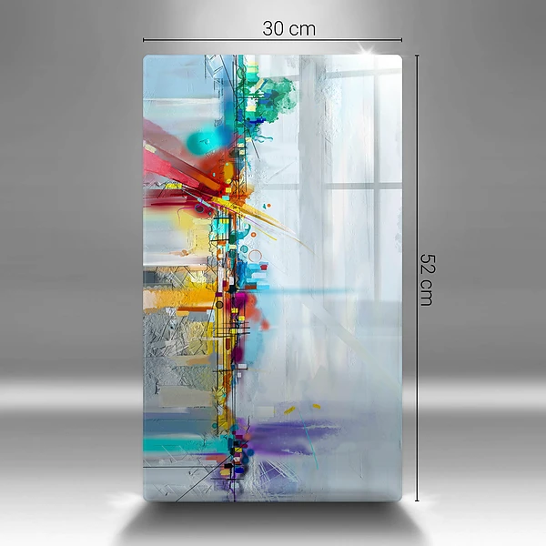 Glasskärbräda med abstrakt motiv
