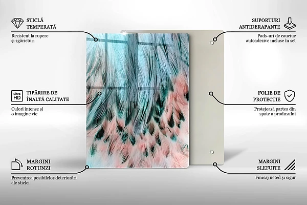 Glasskärbräda med rökigt abstrakt motiv