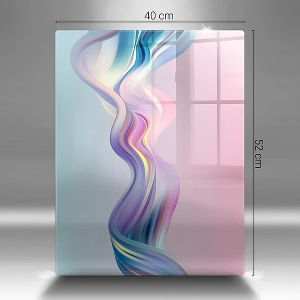 Glasskärbräda med abstrakt pastellmotiv