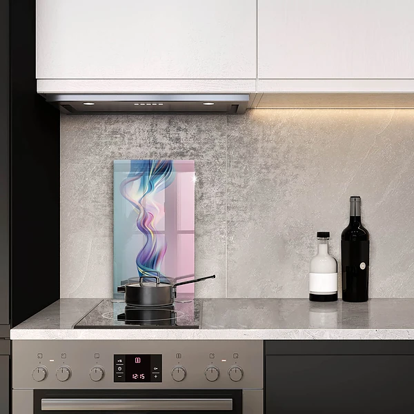 Glasskärbräda med abstrakt pastellmotiv