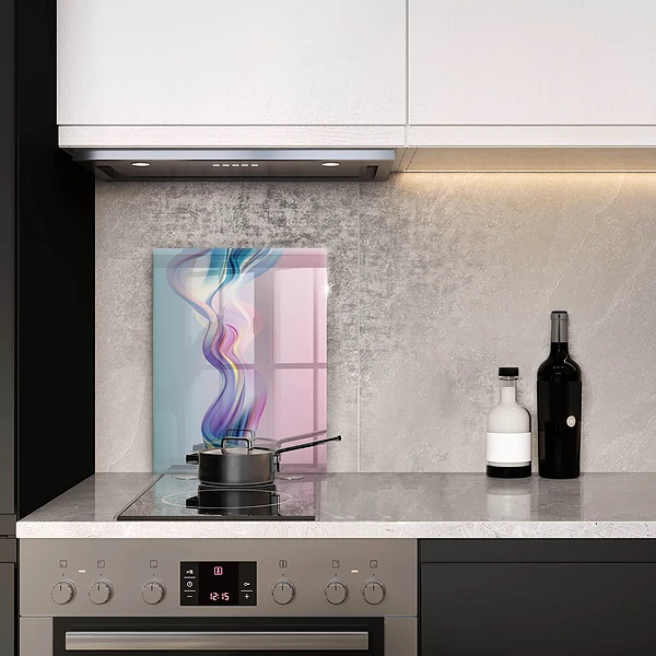 Glasskärbräda med abstrakt pastellmotiv