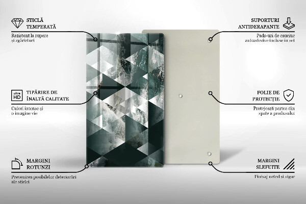 Glasskärbräda Trianglar och vatten