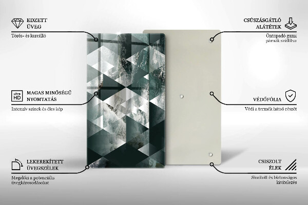 Glasskärbräda Trianglar och vatten