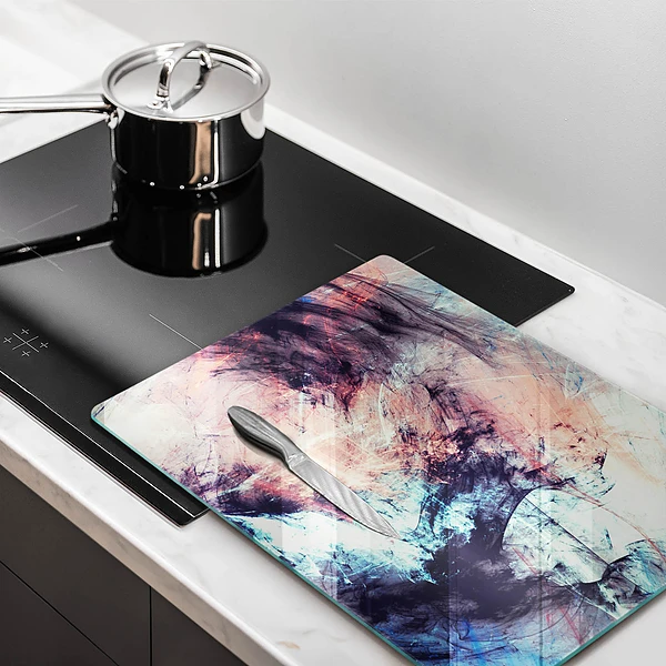 Glasskärbräda med abstrakt motiv