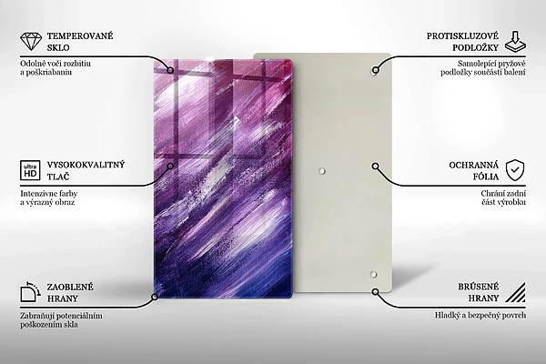 Glasskärbräda med abstrakt motiv