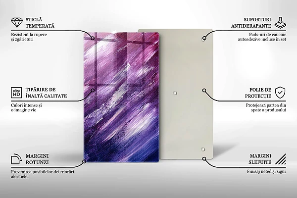 Glasskärbräda med abstrakt motiv