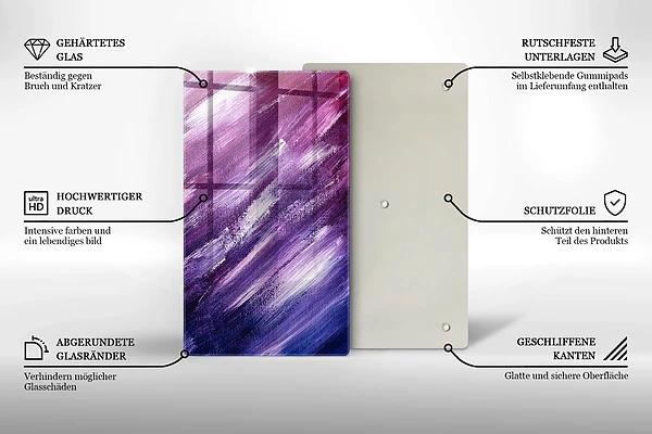 Glasskärbräda med abstrakt motiv