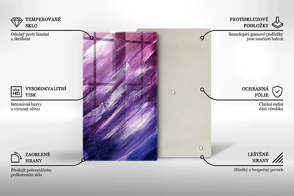 Glasskärbräda med abstrakt motiv