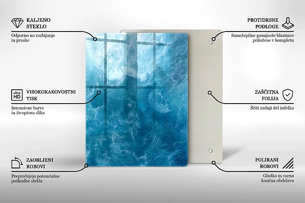 Glasskärbräda med abstrakt motiv