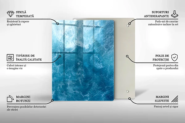 Glasskärbräda med abstrakt motiv
