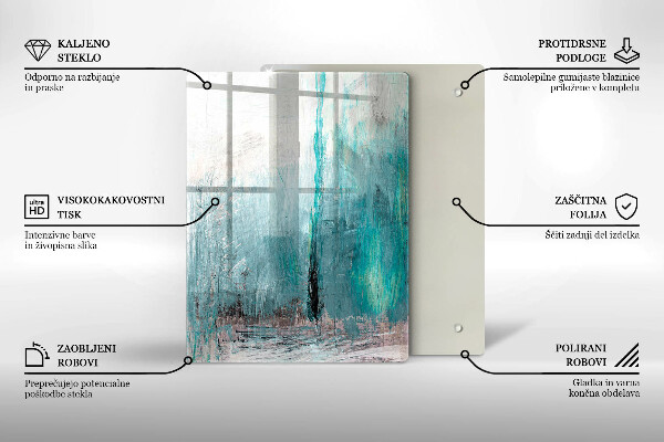 Glasskärbräda Färgglada papegojfjädrar