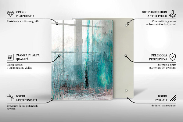 Glasskärbräda Färgglada papegojfjädrar