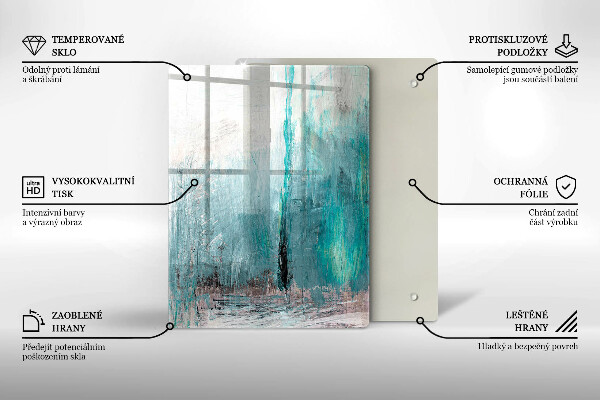 Glasskärbräda Färgglada papegojfjädrar