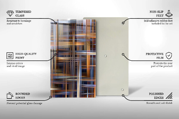 Glasskärbräda Abstrakta målarlinjer