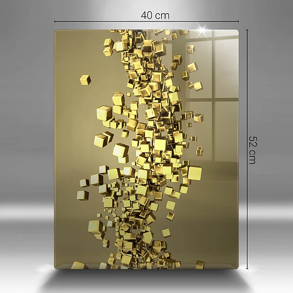 Glasskärbräda med abstrakt 3D-geometri