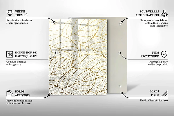 Glasskärbräda med abstrakt 3D-geometri