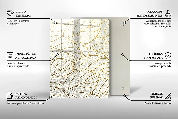 Glasskärbräda med abstrakt 3D-geometri