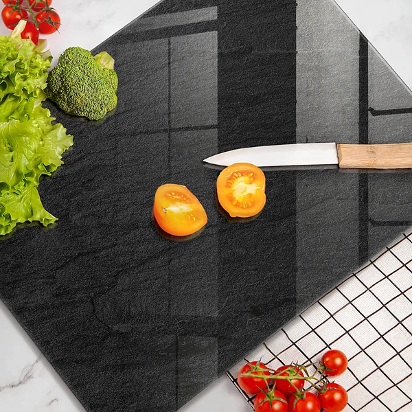 Glasskärbräda med stentextur