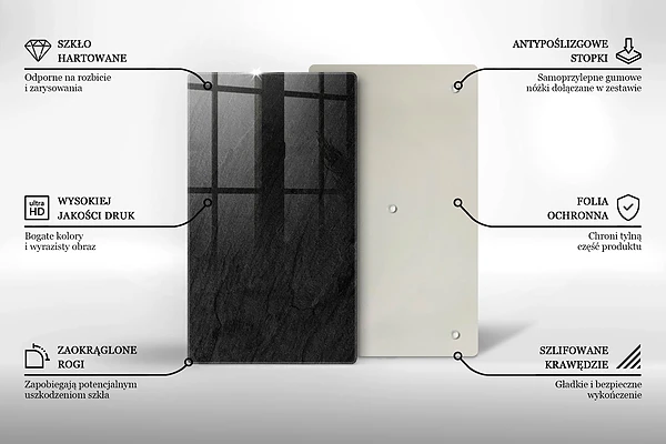 Glasskärbräda med stentextur