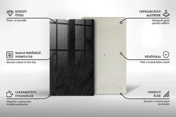 Glasskärbräda med stentextur