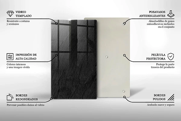 Glasskärbräda med stentextur