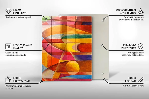 Glasskärbräda med stentextur