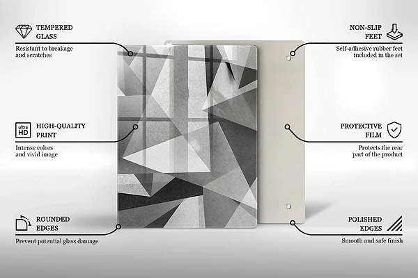 Glasskärbräda med abstrakt bläckmotiv