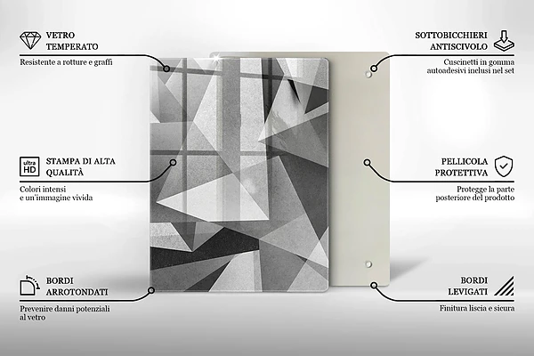 Glasskärbräda med abstrakt bläckmotiv