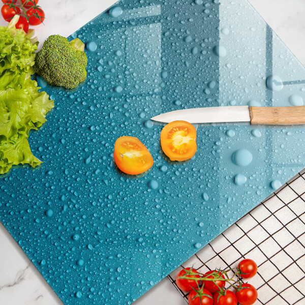 Glasskärbräda Vattendroppar