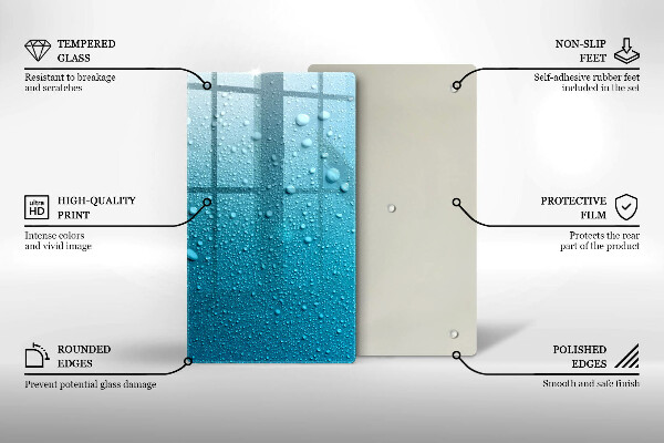 Glasskärbräda Vattendroppar