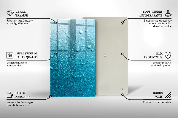 Glasskärbräda Vattendroppar