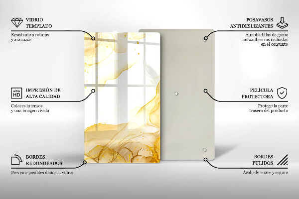 Glasskärbräda Gyllene abstraktion