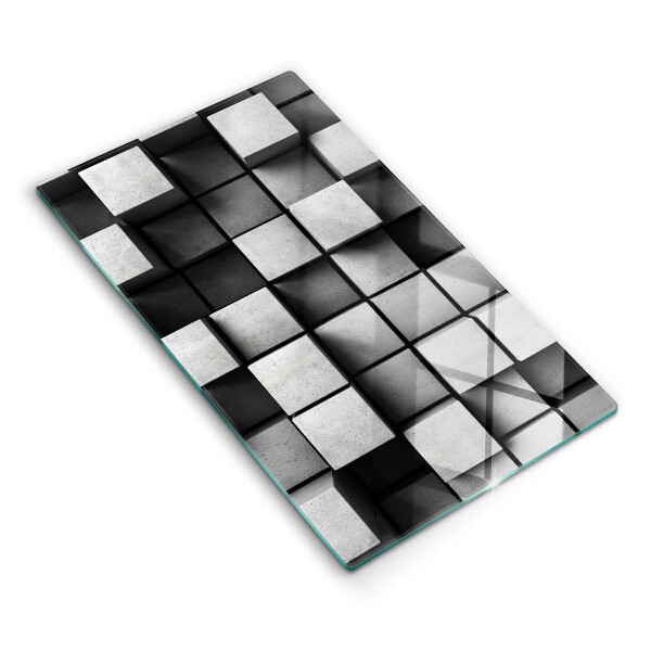 Glasskärbräda Abstraktion 3D rutor