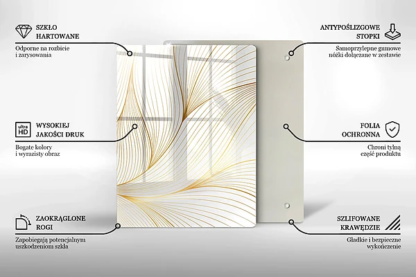 Glasskärbräda med abstrakt 3D-motiv av rutor