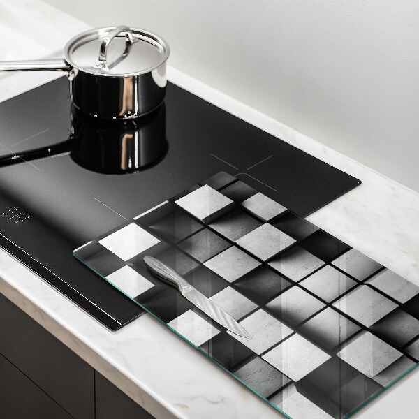 Glasskärbräda Abstraktion 3D rutor