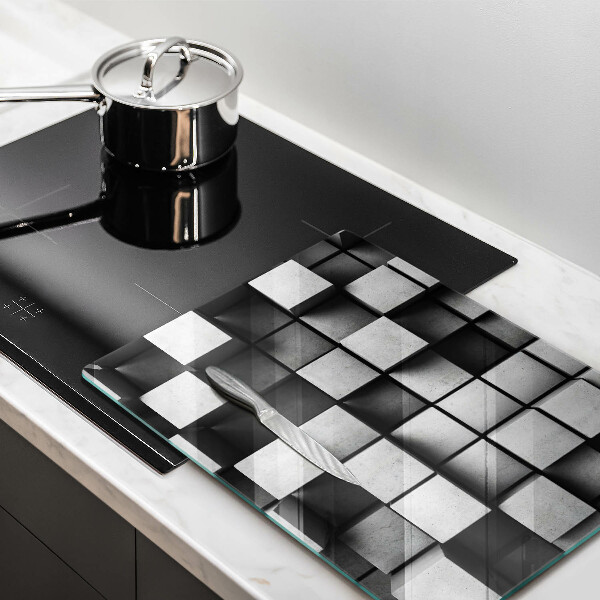 Glasskärbräda Abstraktion 3D rutor