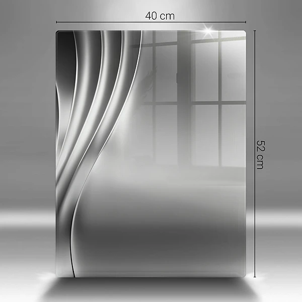 Skärbräda i glas med metallstruktur