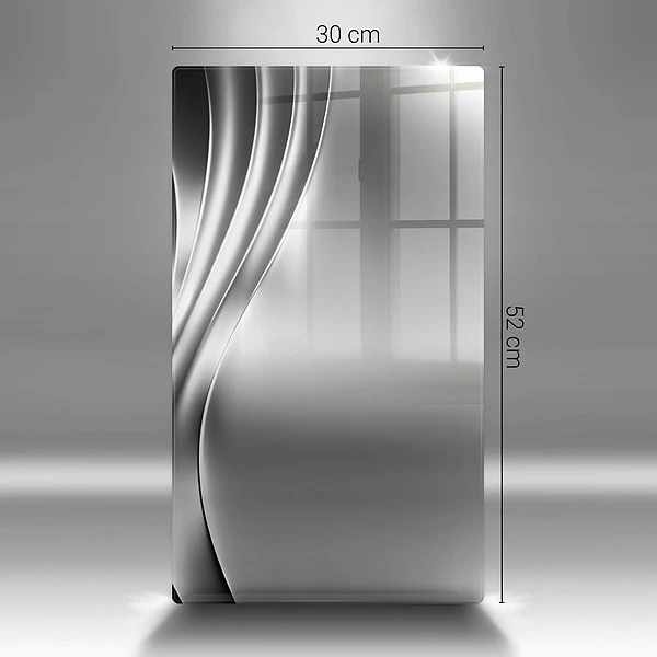 Skärbräda i glas med metallstruktur