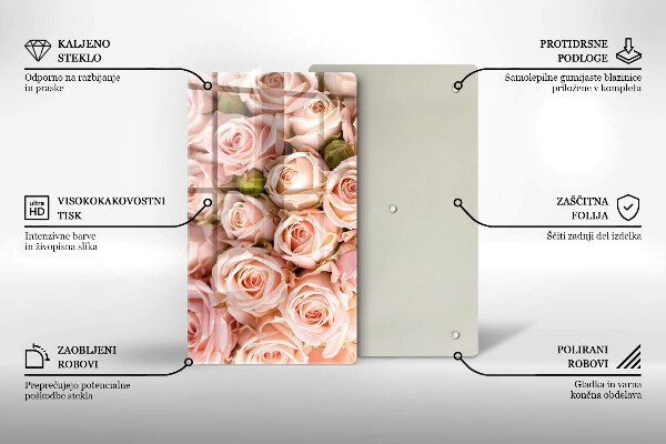 Glasskärbräda Bukett fina rosor