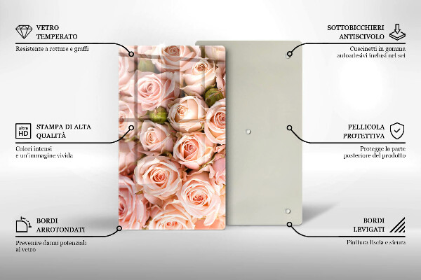 Glasskärbräda Bukett fina rosor