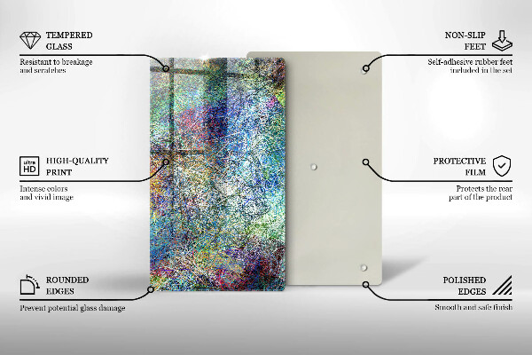 Glasskärbräda Färgglad linje abstraktion