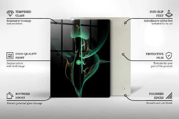 Glasskärbräda Färgglad linje abstraktion